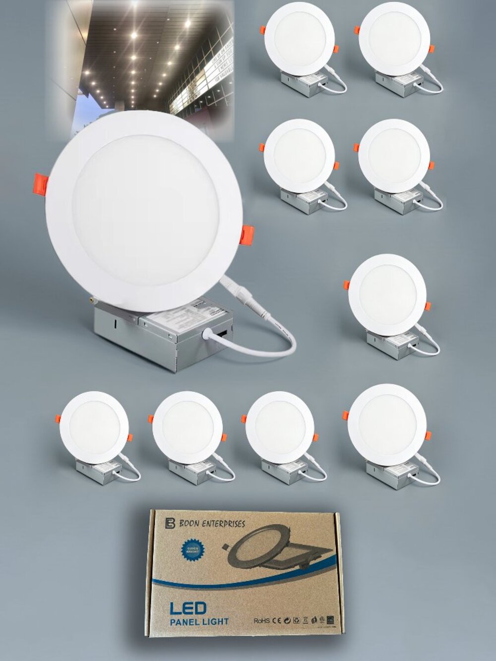 10PC SET Brand New 4 inch / 12cm LED Round  Panel Light | Warm White | 9W